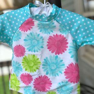 Toddler Bathing Suit with rash guard top.
